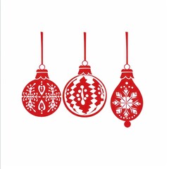 Wall Mural - Christmas ornament ball red celebration accessories.