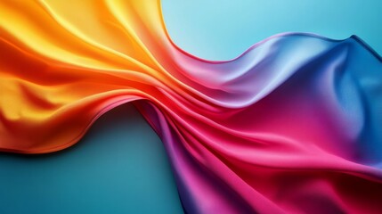 Poster - Vibrant Multicolor Fabric Wave