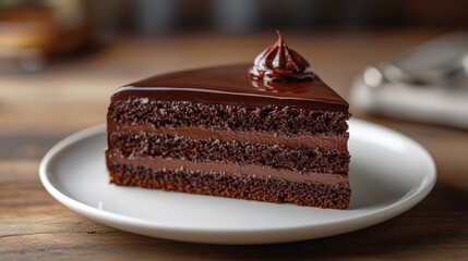 Wall Mural - Decadent Chocolate Cake Slice