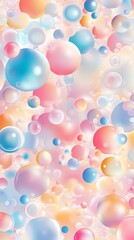 Abstract bubble pattern with bright, pastel hues