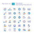 © IMG visuals icons - Standard operating procedures RGB color icons set. Documentation organization, efficiency monitoring. Isolated vector illustrations. Simple filled line drawings collection. Editable stroke