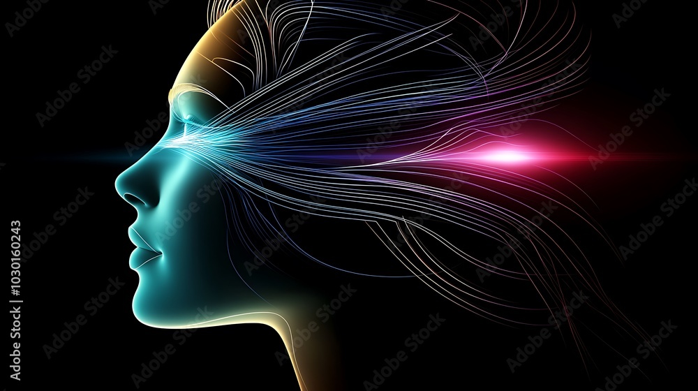 Eye Catching Profile An eyecatching stock photo depicting the abstract profile of a woman ...
