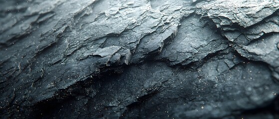 Sticker - A close-up of a textured, dark grey rock face, highlighting the intricate details of the natural formation.