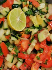 Wall Mural - fresh tomato and cucumber salad