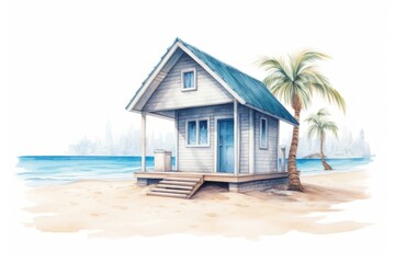 Canvas Print - Architecture building outdoors beach.