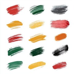 Poster - A white background is displayed with a variety of colorful paintbrush strokes