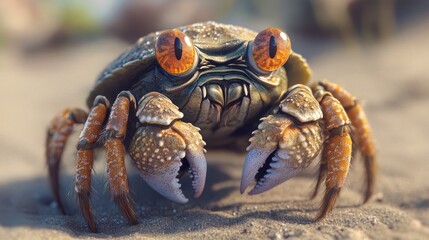 Close-up of a Crab with Intriguing Eyes