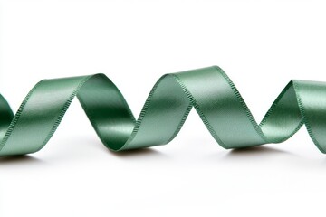 Wall Mural - Element image of a green light ribbon isolated on a transparent background.