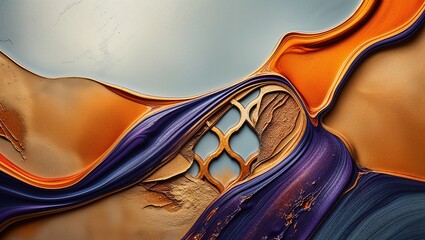 Canvas Print - Abstract art featuring vibrant colors and flowing lines.