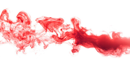 Wall Mural - realistic red smoke isolated on white background