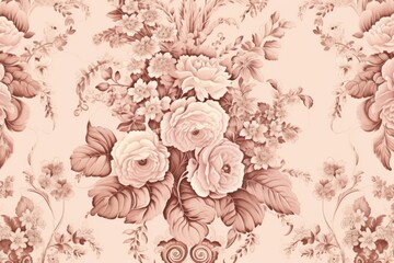 Canvas Print - Rose bouquet wallpaper pattern flower.