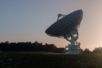 Wall Mural - radiotelescope dish antenna for telecommunication and scientific research. 3d rendered illustration.