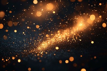 Wall Mural - Abstract gold, black and gold glitter background with fireworks. Concept of Christmas Eve and July 4th.