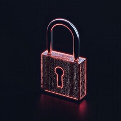 Canvas Print - Digital Lock with Binary Code.