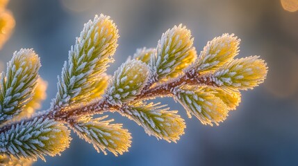 Poster - Frosted Needles, Evergreen trees