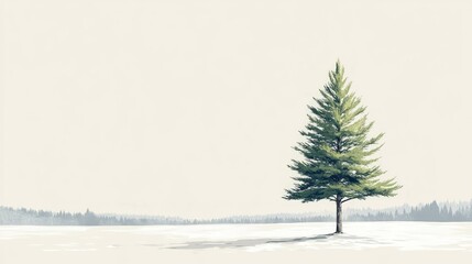 Wall Mural - Emerald in Winter, Evergreen trees