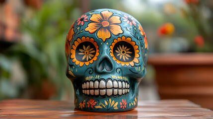 Vibrantly Detailed Decorative Sugar Skull