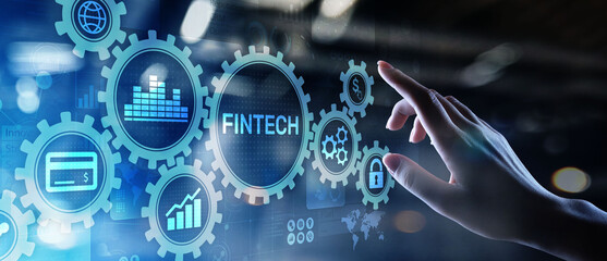 Wall Mural - fintech financial technology cryptocurrency investment and digital money. business concept on virtua