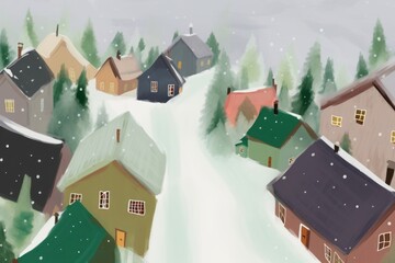 Wall Mural - christrmas village architecture building outdoors.