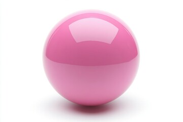 A shiny pink sphere sits elegantly on a pure white background, its smooth surface and minimalist design. ideal for modern art, design inspiration, and color study.