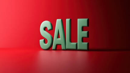 Isolated 3D SALE text on red background