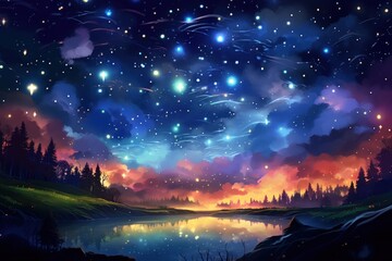 Wall Mural - nature landscape astronomy outdoors.