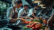© Ruslan Gilmanshin - A chef is preparing delicious food in a busy restaurant kitchen