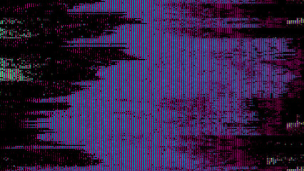 Wall Mural - glitch noise static television vfx. visual video effects stripes background, crt tv screen no signal