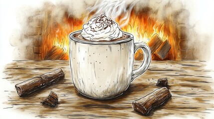 Canvas Print - Cozy Delight, Hot cocoa