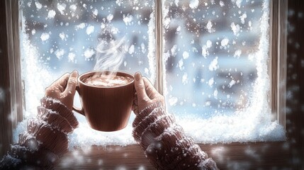 Sticker - Winter Warmth, Hot cocoa