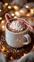 Wall Mural - Peppermint Bliss, Hot cocoa