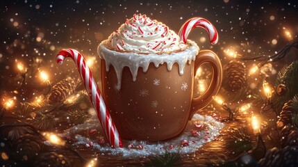 Sticker - Peppermint Bliss, Hot cocoa