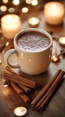 Wall Mural - Cocoa by Candlelight, Hot cocoa