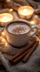 Wall Mural - Cocoa by Candlelight, Hot cocoa