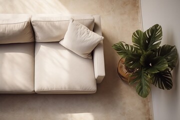 Wall Mural - Minimal living room furniture cushion pillow.