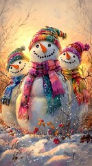 Sticker - Frosty Friends, Snowmen