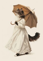 Wall Mural - Animal cat portrait umbrella.