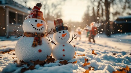 Canvas Print - Frozen Family, Snowmen