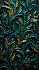 Canvas Print - Vine bas relief small pattern oil paint art wallpaper backgrounds.