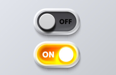 Wall Mural - on off switch button ui isolated white background. vector