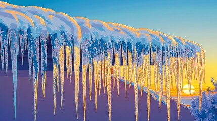 Poster - Frozen Cascade, Icicles