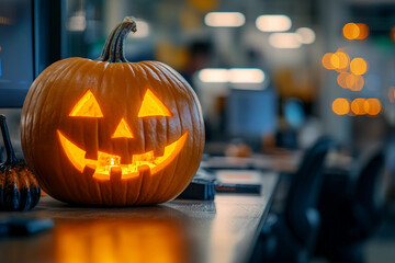 Wall Mural - halloween at work concept created with generative ai