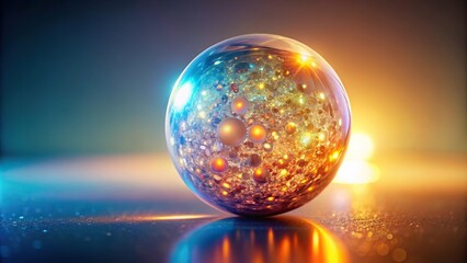 Wall Mural - Macro Abstract background with a glowing sphere on light background