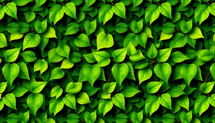 Green Ivy Leaves Seamless Vector Repeat Pattern