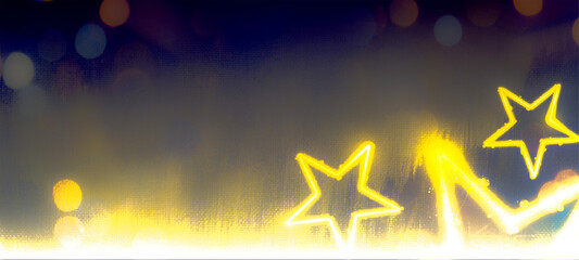 Holiday bokeh. Abstract festive Christmas background with elegant bokeh defocused star lights