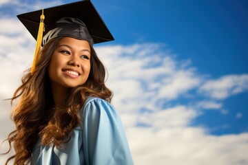 Canvas Print - Graduation student sky intelligence.