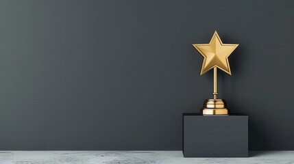 Golden Trophy for Awards, Awards Announcement, Achievement, Copy Space