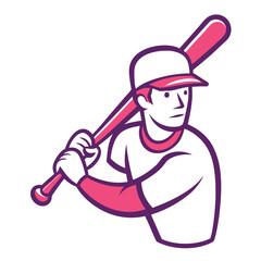 Poster - Easton Baseball Bat Vector Line Art silhouette color illustration element.