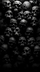 Wall Mural - Plenty of skull black white backgrounds.