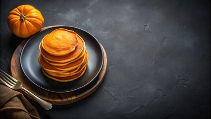 Wall Mural - minimalist warm pumpkin pancakes on table